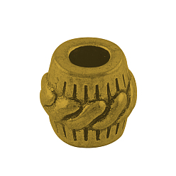 Античное Золото Тибетский стиль сплава баррель большое отверстие европейские шарики, без кадмия, без никеля и без свинца, античное золото , 11x10 мм, Отверстие : 5 мм , около 320 шт / 1000 г