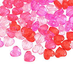 (52) Непрозрачная лаванда 80шт. 4 цвета прозрачные акриловые бусины в форме сердца, граненые, разноцветные, 25.5x28.5x13 мм, отверстие : 3 мм, 20 шт / цвет