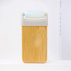 Опал Опалитовые односторонние ролики для лица, массажер для лица, с бамбуковой ручкой, 90x45 мм