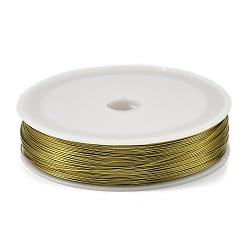 Золотистый Проволока для выпечки окрашенная железная, круглые, золотые, 0.4 мм, 26 датчик, около 328.08 футов (100 м) / рулон