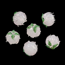 Лайм Бусины лэмпворк , тюльпан, желто-зеленые, 13~14.5x13.5 мм, отверстие : 1.4 мм