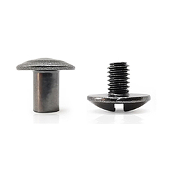 Черный Цвет Металла Латунная заклепка, с железными винтами, для кошелька сумочка обувь кожаный ремень для одежды, металлический черный , 10x11 мм, 8x11 мм