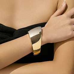 Золотой Шарнирные браслеты из сплава для женщин, золотые, 1-5/8 дюйм (4 см), внутренний диаметр: 2 дюйм (5.15 см) x 2-3/8 дюйм (6.1 см)