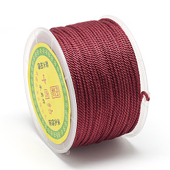 Коричневый Нейлоновые нити, Миланские шнуры / витые шнуры, коричневые, 1.5~2 мм, около 54.68 ярдов (50 м) / рулон