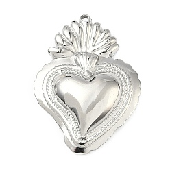 Нержавеющая Сталь Цвет 304 подвески из нержавеющей стали, шарма сердца, цвет нержавеющей стали, 34x24x5 мм, отверстие : 1.4 мм