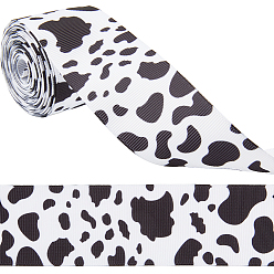 Черный Полиэстер Grosgrain ленты, аксессуары для одежды, корова, чёрные, 1-1/2 дюйм (38 мм), около 5.47 ярдов (5 м) / рулон