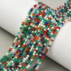 Разноцветный Кошачие глаза, круглые, красочный, 2 мм, отверстие : 0.7 мм, около 157 шт / нитка, 14.17~14.57 дюйм (36~37 см)