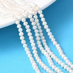 (404) Непрозрачное AB Кислое яблоко Нити из натурального культивированного пресноводного жемчуга, картофель, 2а+, цветочный белый, 3.5~4 мм, отверстие : 0.7 мм, около 89~90 шт / нитка, 13.74~13.86'' (34.9~35.2 см)