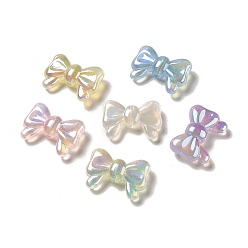 (52) Непрозрачная лаванда Светящиеся акриловые бусины, с покрытием AB цвета, блеск, бантом, разноцветные, 20x28.8x8.3 мм, отверстие : 3.4 мм