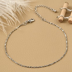 Платина Браслеты из латунной цепочки для женщин, долговечный, 901 застежка из нержавеющей стали, без свинца и без кадмия, платина, 8-1/4 дюйм (21 см)