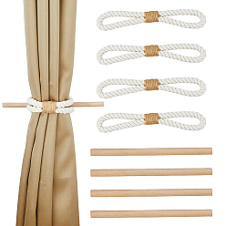 Мокасин Деревянные палочки, круглый дюбель-стержень, колонка, с хлопковым и льняным шнуром, мокасин, 250x12 мм