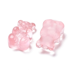 Pink Resin Cabochons, Bear, Pink, 12.5x7x4mm