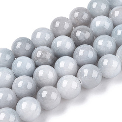 Светлый Стально-синий Нити из натуральных окрашенных желтых нефритовых бусин, круглые, светло-стальной синий, 8.5 мм, отверстие : 1 мм, около 40 шт / нитка, 15.55 дюйм (39.5 см)