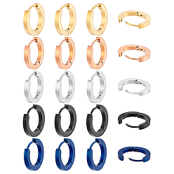 (52) Непрозрачная лаванда 20шт 5 цвета серьги-кольца из нержавеющей стали, разноцветные, 2.5x12 мм, 4 шт / цвет