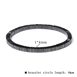 Квадрат Браслеты из синтетических немагнитных гематитовых бусин для мужчин, квадратный, 7.48 дюйм (19 см)