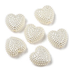 Heart ABS Imitation Pearl Beads, Heart, 11x12x5mm, Hole: 2mm