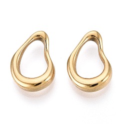 Настоящее золото 18K 304 нержавеющей стали связывающий кольца, нерегулярная слеза, ионное покрытие (ip), реальный 18 k позолоченный, 15x10.5x3.5 мм