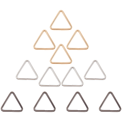 (52) Непрозрачная лаванда 12 шт. 3 цвета треугольные железные соединительные кольца, разноцветные, 41.5x45x4 мм, внутренний диаметр: 34x37.5 мм, 4 шт / цвет