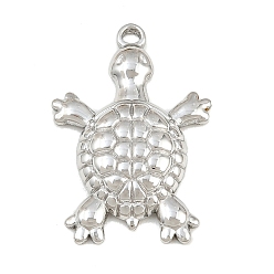 Stainless Steel Color 304 Stainless Steel Pendants, Turtle Charms, Stainless Steel Color, 25.5x17.5x3.5mm, Hole: 1.7mm
