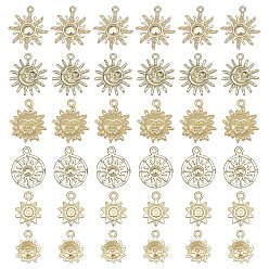 Light Gold 36шт 6 подвески из сплава с гальванопокрытием, без кадмия, без никеля и без свинца, солнце, золотой свет, 20x16x2 мм, отверстие : 1.6 мм, 6 шт / стиль