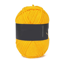 Желтый 4 пряжа из молочного акрилового волокна для тафтинговых ковриков, пряжа амигуруми, пряжа для вязания крючком, для свитера, шапки, носков, детских одеял, желтые, 2.5 мм, около 113.74 ярдов (104 м) / моток