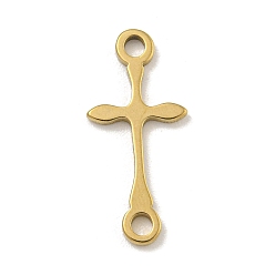 Настоящее золото 18K Ионное покрытие (ip) 201 подвески из нержавеющей стали, религиозные перекрестные ссылки, реальный 18 k позолоченный, 17x8.5x1 мм, отверстие : 1.4 мм