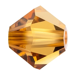 10330 Lt.Col.Topaz Хрустальные бусины preciosa®, чешский хрусталь, биконус(451 69 302 рондель), 10330 lt.col.топаз, 4 мм, отверстие : 0.8 мм