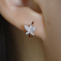 Серебро 925 Серебряные серьги-каффы в форме бабочки с цирконием, уникальный дизайн в сельской местности