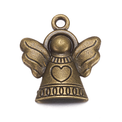 Античная Бронза Сплавочные подвески тибетского стиля, без свинца и без кадмия, ангел, 21x19x3 мм, отверстие : 2 мм, 21x19x3 мм, отверстие : 2 мм
