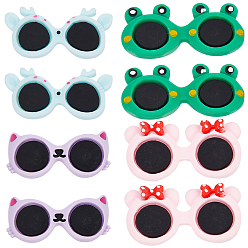 (52) Непрозрачная лаванда 40шт 4 стили непрозрачные смоляные стекла кабошоны, лягушка и северный олень и кошка и бантик, разнообразные, разноцветные, 17~18x34~37.5x4.5~5.5 мм, 10 шт / стиль