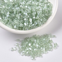 (HTL370) Sea Foam Luster Миюки половина бусины тила, японский бисер, 2 отверстие, (htl 370) морской пены блеск, 5x2.3x1.9 мм, Отверстие: 0.8 мм, о 250 шт / бутылка, 10 г / бутылка