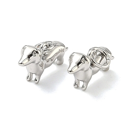 Платина Латунные подвески, собака прелести, без кадмия и без свинца, долговечный, стойки покрытие, платина, 8.5x15x4 мм, Перейти кольцо: 5x0.8 мм, внутренний диаметр: 3.5 мм