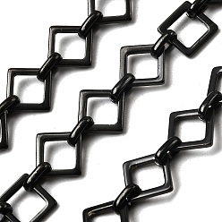 Черный 304 цепи прямоугольные звенья нержавеющие, несварные, вакуумное покрытие pvd, чёрные, 13.5x13.5x1.5 мм