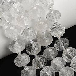 Хрусталь Природных кристаллов кварца бисер нитей, горного хрусталя, рондель, граненые, со стеклянными бусинами, 18x13 мм, отверстие : 1.4 мм, около 20 шт / нитка, 14.25 дюйм (36.2 см)