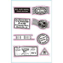 Word Air Mail Stamp Theme Silicone Clear Stamps, for Card Making Decoration DIY Scrapbooking, Word, 16x11cm