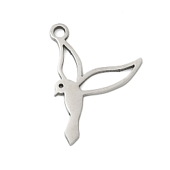 Нержавеющая Сталь Цвет 201 подвески из нержавеющей стали, амулеты птиц, цвет нержавеющей стали, 17.5x12.5x1 мм, отверстие : 1.4 мм
