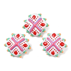 Белый Стеклянные бусины из имитации нефрита, бусины ручной работы, ромб, с эмалью, белые, 19x22~23x10 мм, отверстие : 1.4~1.6 мм