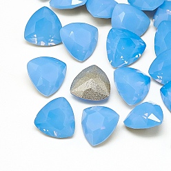 Сапфировый Опал Сделай сам указал назад k 9 стеклянные кабошоны со стразами, случайное цветное покрытие, граненые, треугольные, сапфировый опал, 12x12x4.5 мм