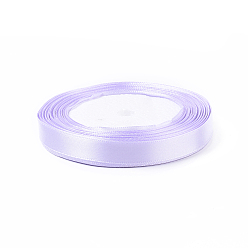 Lavender Single Face Satin Ribbon, Polyester Ribbon, Lavender, 1/2 inch(12mm), about 25yards/roll(22.86m/roll), 250yards/group(228.6m/group), 10rolls/group