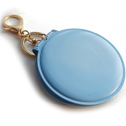 Светло-Синий Зеркальные брелки из искусственной кожи, плоско-круглые, голубой, 8 см