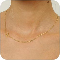 Letter H Латунные начальные звенья цепи ожерелья для женщин, Письмо ч, 15.75 дюйм (40 см)