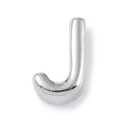 Letter J Латунные подвески, без кадмия, без никеля и без свинца, письмо амулеты, платина, буква J, 8x5x3 мм, отверстие : 1.5 мм