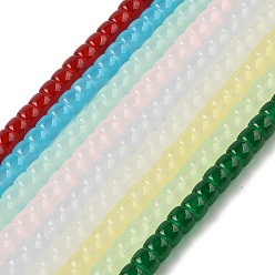 (52) Непрозрачная лаванда Выпечка покрытие стеклянные бусины нити, имитация нефрита, баррель, разноцветные, 8x6 мм, отверстие : 1.4 мм, около 59 шт / нитка, 14.17'' (36 см)