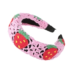Red Ethnic Style Ladies' Knitted Cloth Hair Bands, Red, 140x120x50mm