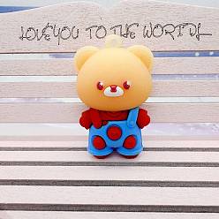 Красный Пластиковые подвески из пвх, медведь, красные, 50x30 мм