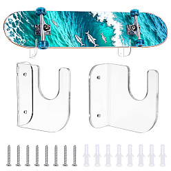 Clear Acrylic Skateboard Storage Rack, Clear, 80x33x81mm