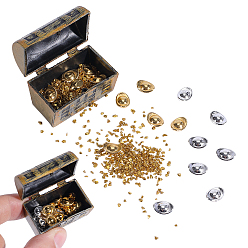 Golden & Silver Alloy Toys Sets for Dollhouses, including Mini Box, Simulated Gold Ingot, Golden & Silver, 7x9.5x4mm