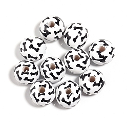 Черный Древесина европейского бисера, круглые, кость, чёрные, 16 мм, отверстие : 4 мм, 10 шт / комплект.