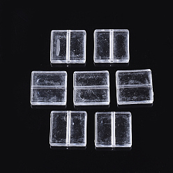 Clear Transparent Acrylic Beads, Square, Clear, 16.5x16.5x4mm, Hole: 1.4mm, about 465pcs/500g