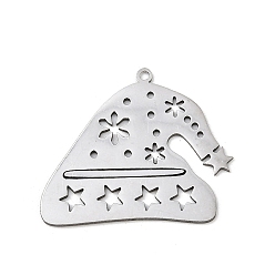 Hat Рождественские 201 подвески из нержавеющей стали, Рождество шляпе, 27.5x32x1 мм, отверстие : 1.6 мм